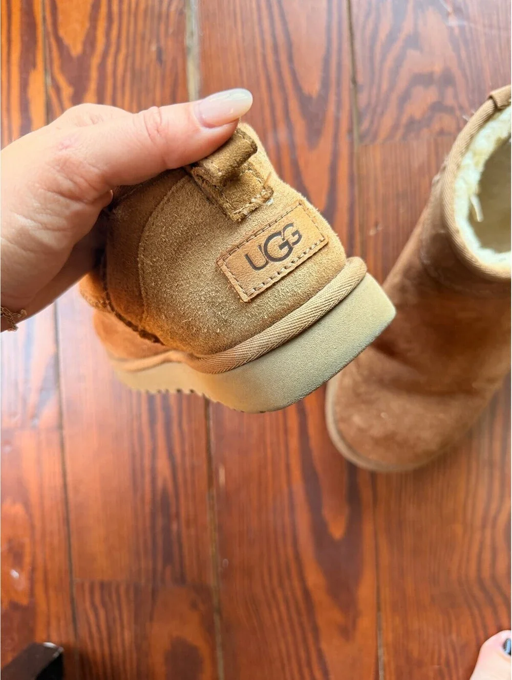 UGG Classic Mini Shearling Lined Boots - Chestnut, Size 8